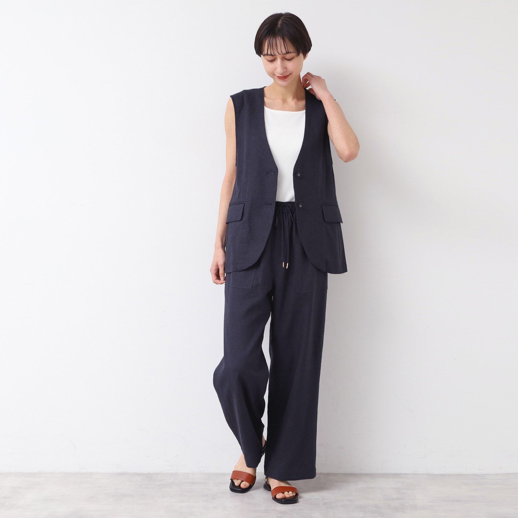 Dessin「【セットアップ可能・洗える】ボタン付きジレ」|ベスト・ジレ|