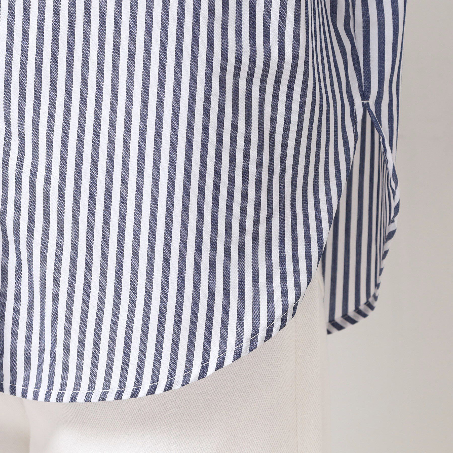 Dessin「【洗える】ロゴ刺繍入りストライプオーバーシャツ」|シャツ・ブラウス|