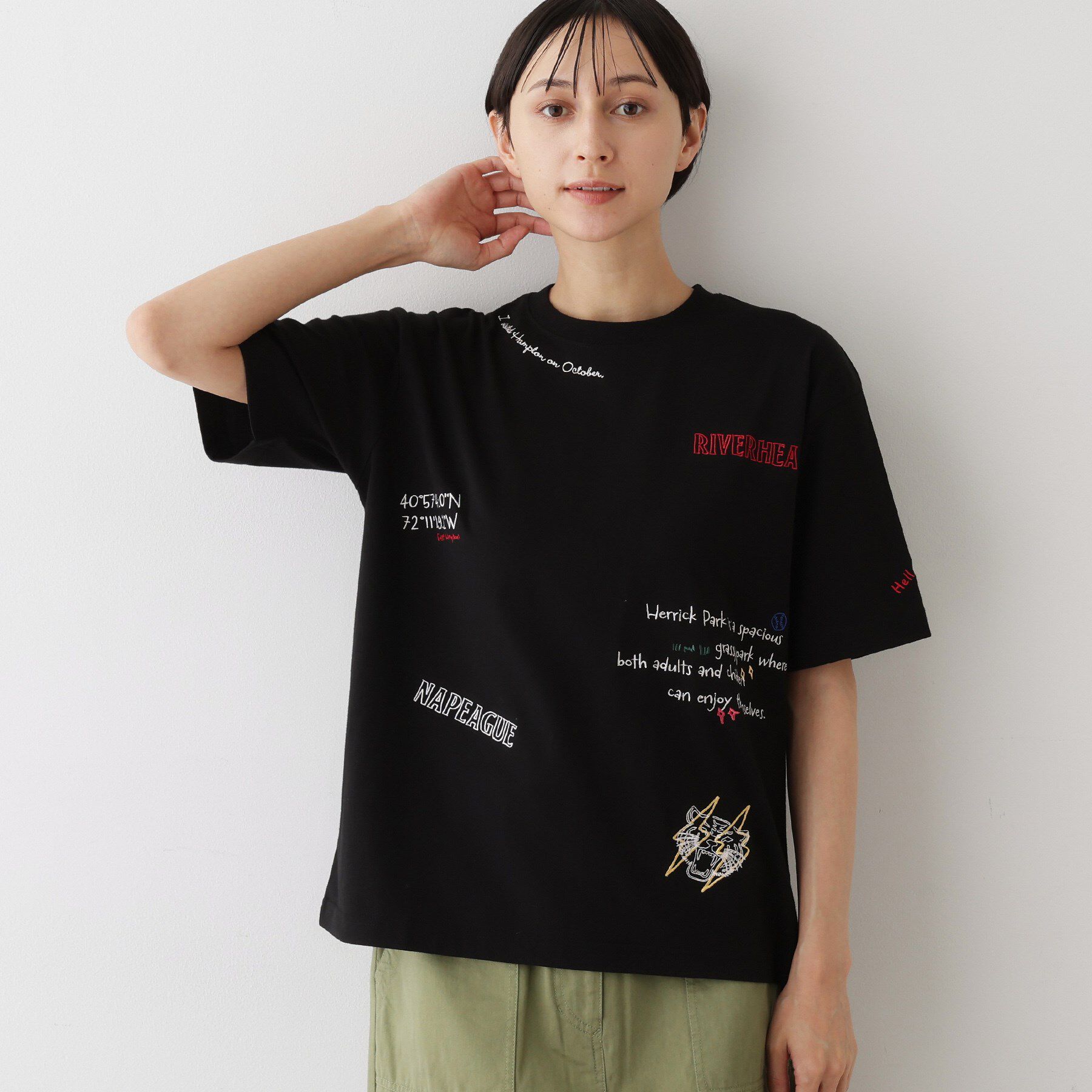 Dessin「【ユニセックス/リンクコーデ】刺繍Tシャツ」|Tシャツ・カットソー|