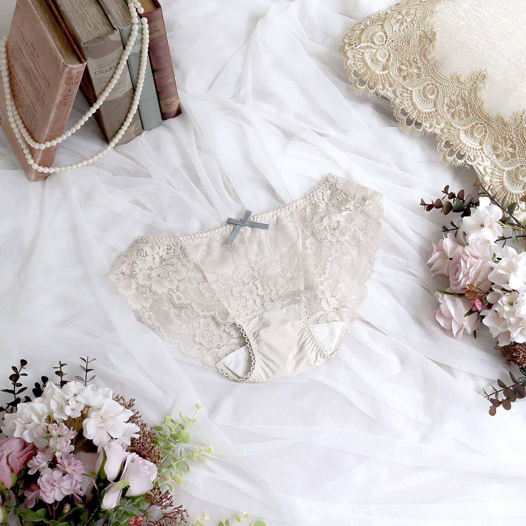 Risa Magli「ノーラ レースサニタリー」|インナー|グレージュ(050)