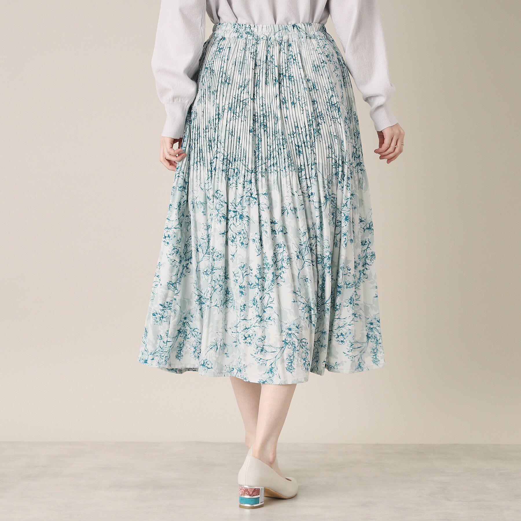 ITS&rsquo;DEMO「【通勤／手洗い可／ウエスト総ゴム】花柄プリーツスカート」|スカート|