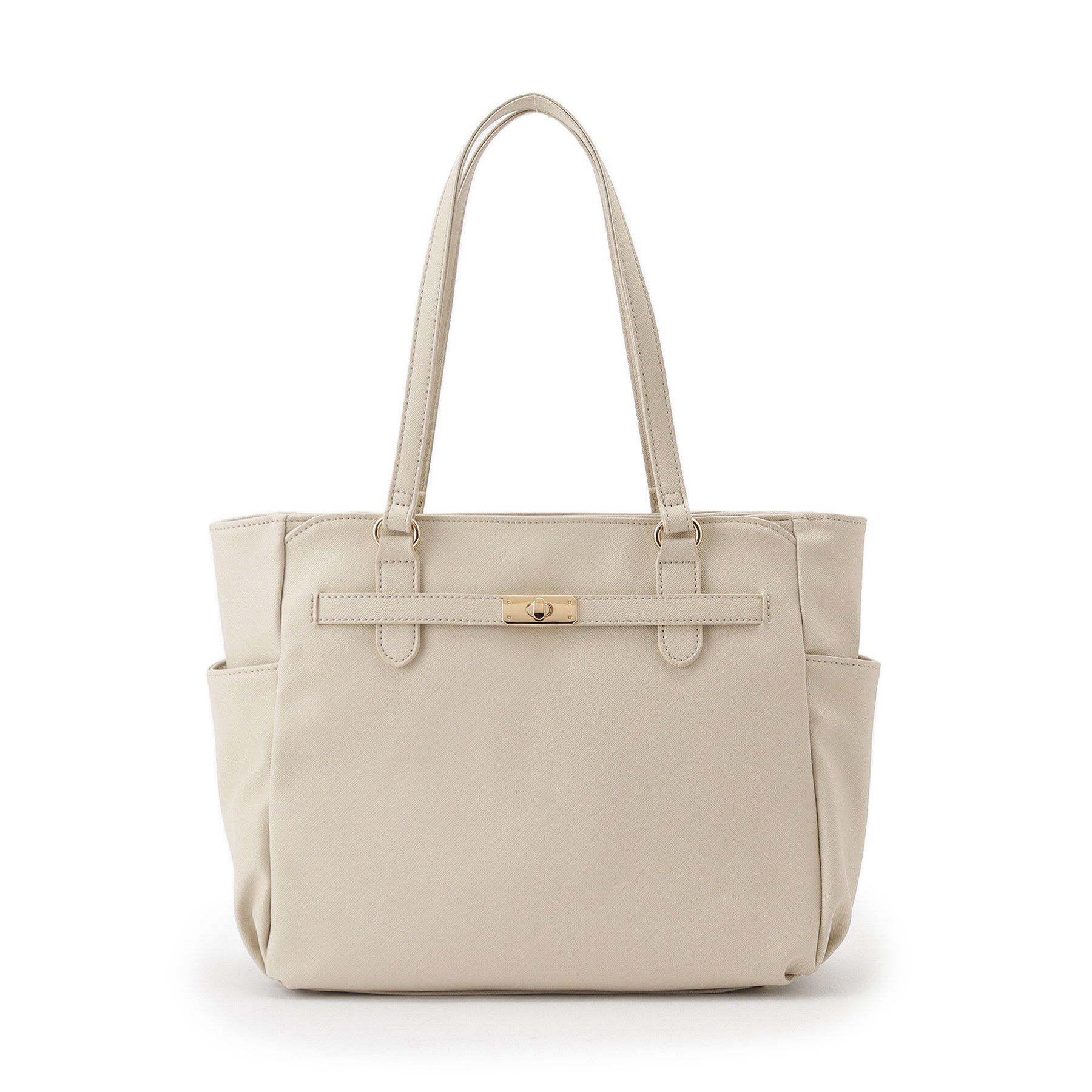 ITS&rsquo;DEMO「【通勤／10ポケット】ベルト飾り付角シボA4トート」|トートバッグ|