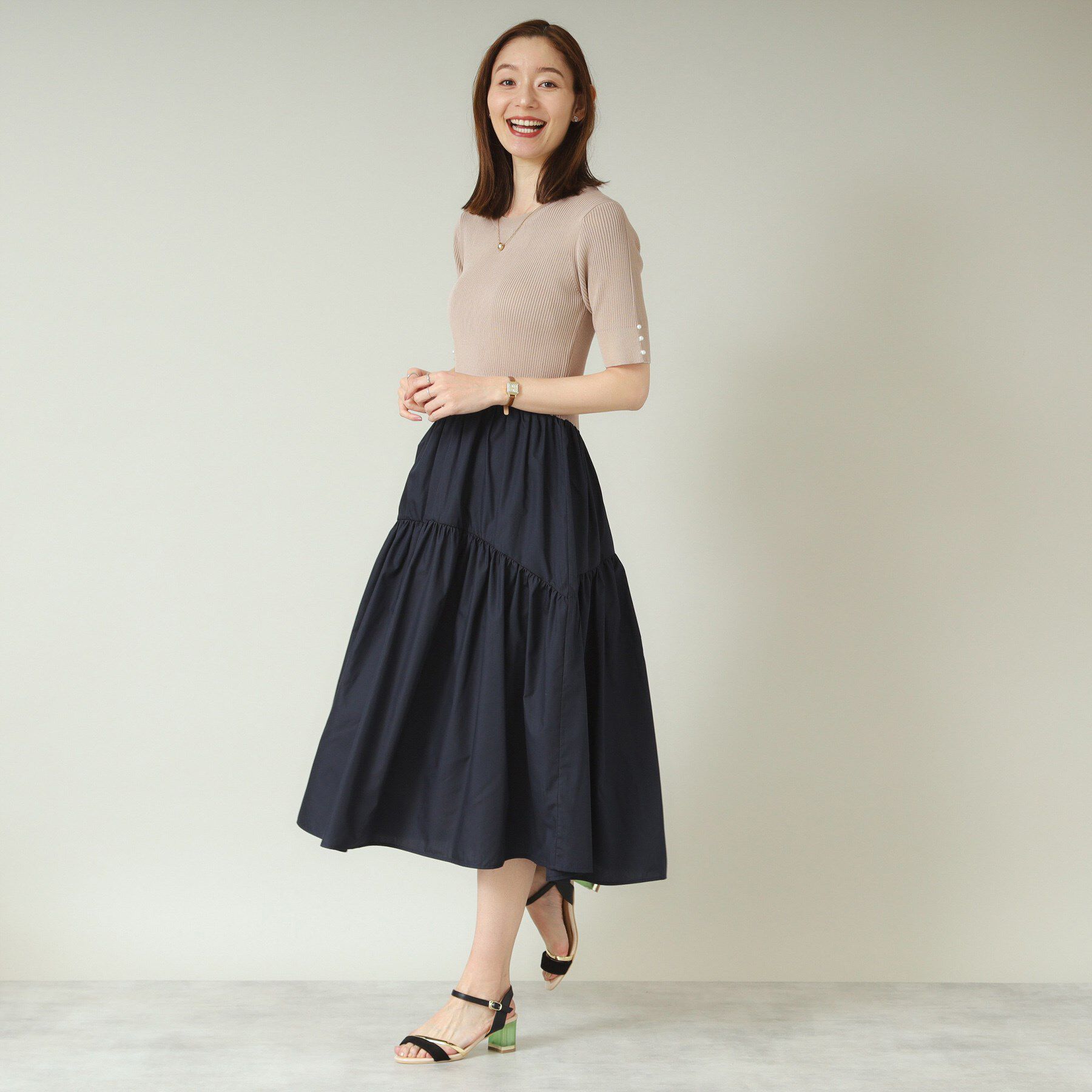 ITS&rsquo;DEMO「【手洗い可】ニットドッキングワンピース」|ワンピース|