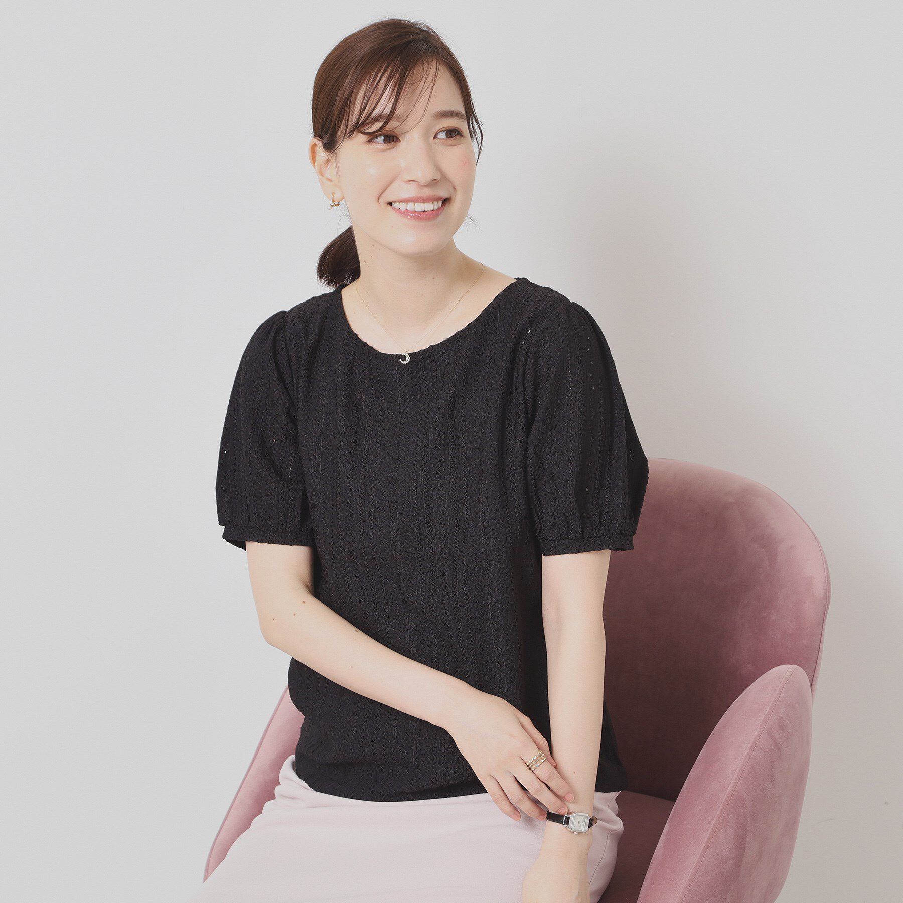 ITS&rsquo;DEMO「【手洗い可】レーシーふくれジャカードプルオーバー」|Tシャツ・カットソー|