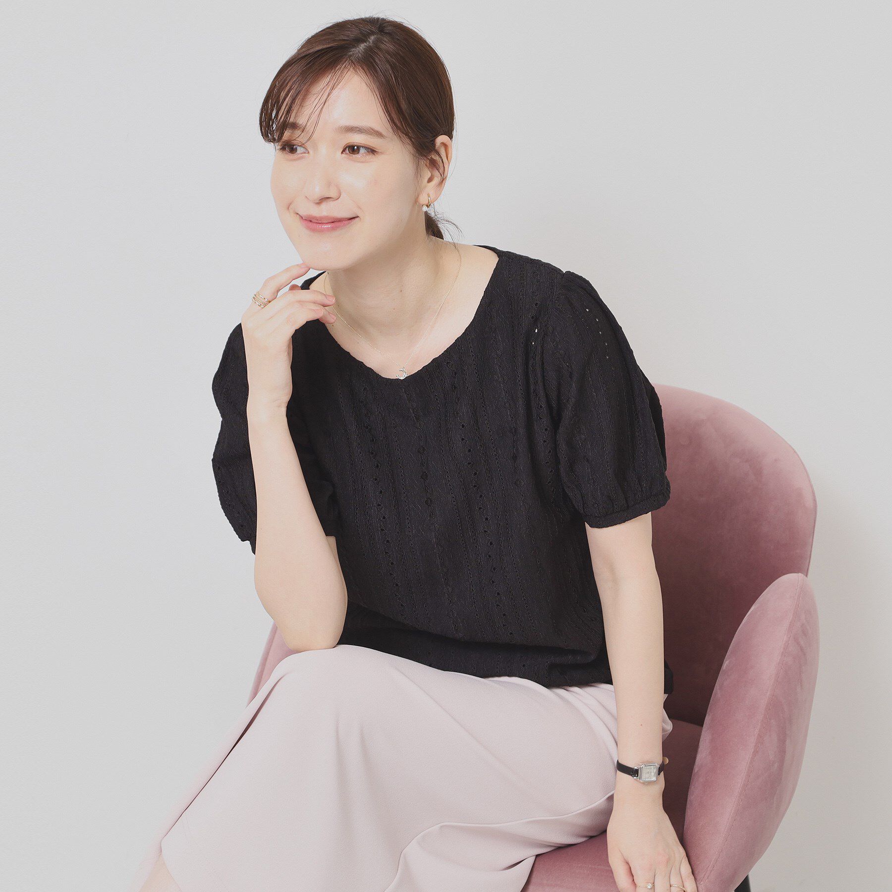 ITS&rsquo;DEMO「【手洗い可】レーシーふくれジャカードプルオーバー」|Tシャツ・カットソー|