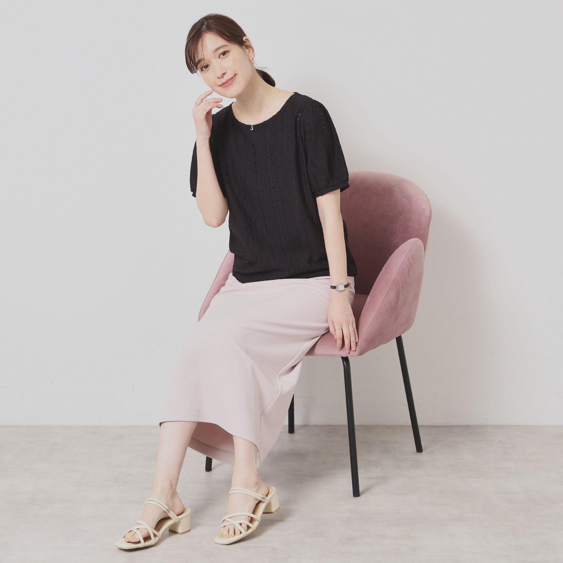 ITS&rsquo;DEMO「【手洗い可】レーシーふくれジャカードプルオーバー」|Tシャツ・カットソー|