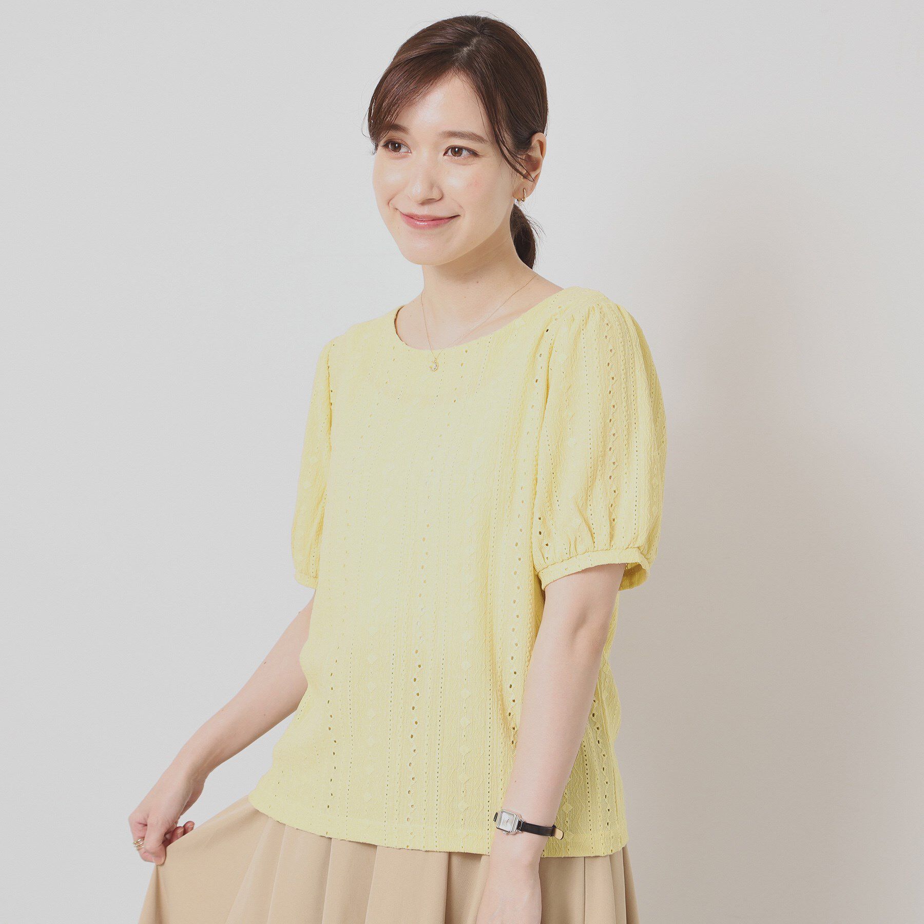 ITS&rsquo;DEMO「【手洗い可】レーシーふくれジャカードプルオーバー」|Tシャツ・カットソー|