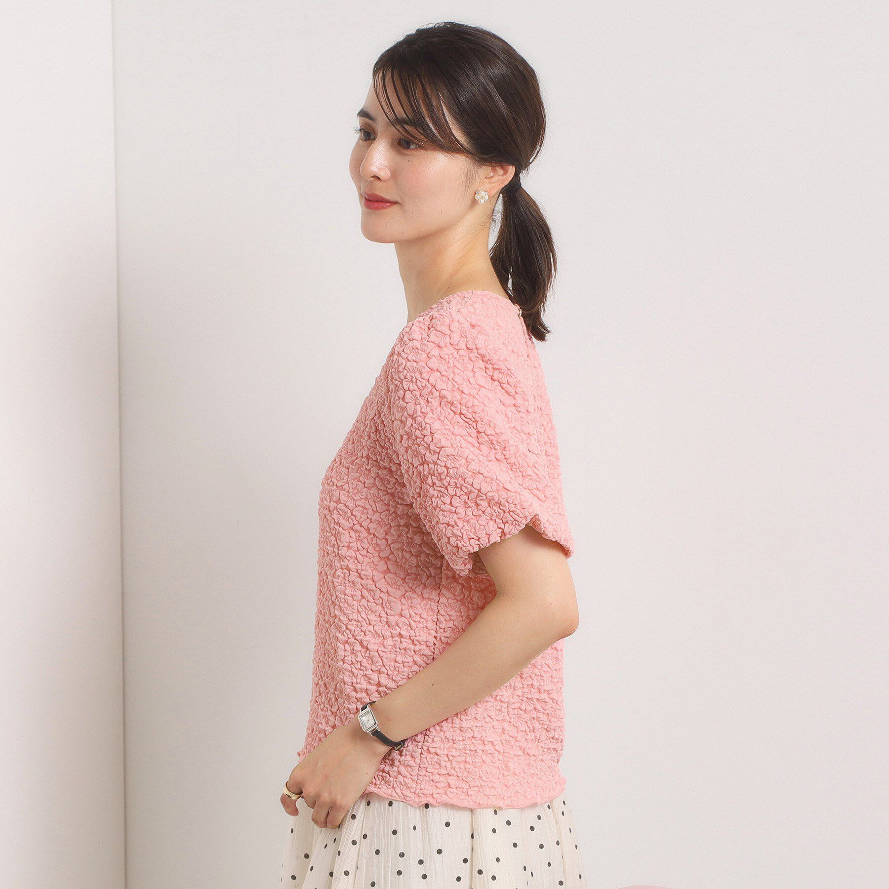 ITS&rsquo;DEMO「【手洗い可】ふくれジャカードプルオーバー」|Tシャツ・カットソー|