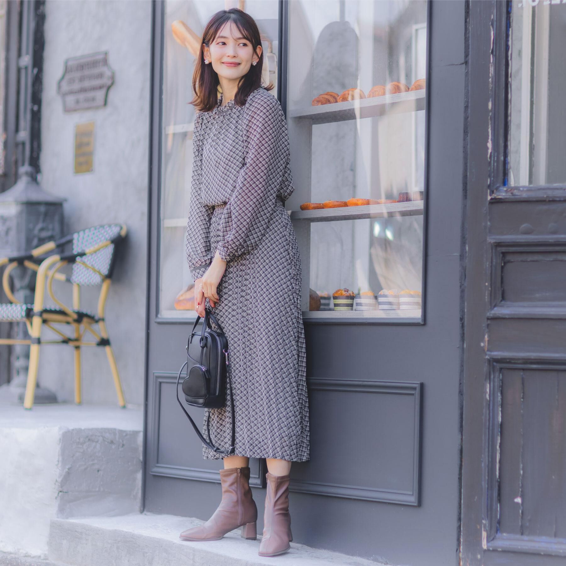 ITS&rsquo;DEMO「【手洗い可／セットアップ可】チェックスタンドフリルブラウス」|シャツ・ブラウス|