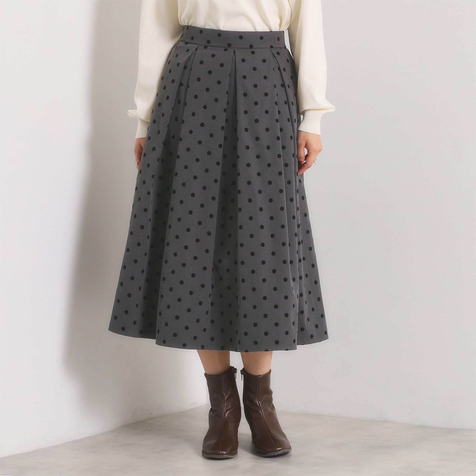 ITS&rsquo;DEMO「【手洗い可】フロッキードットスカート」|スカート|