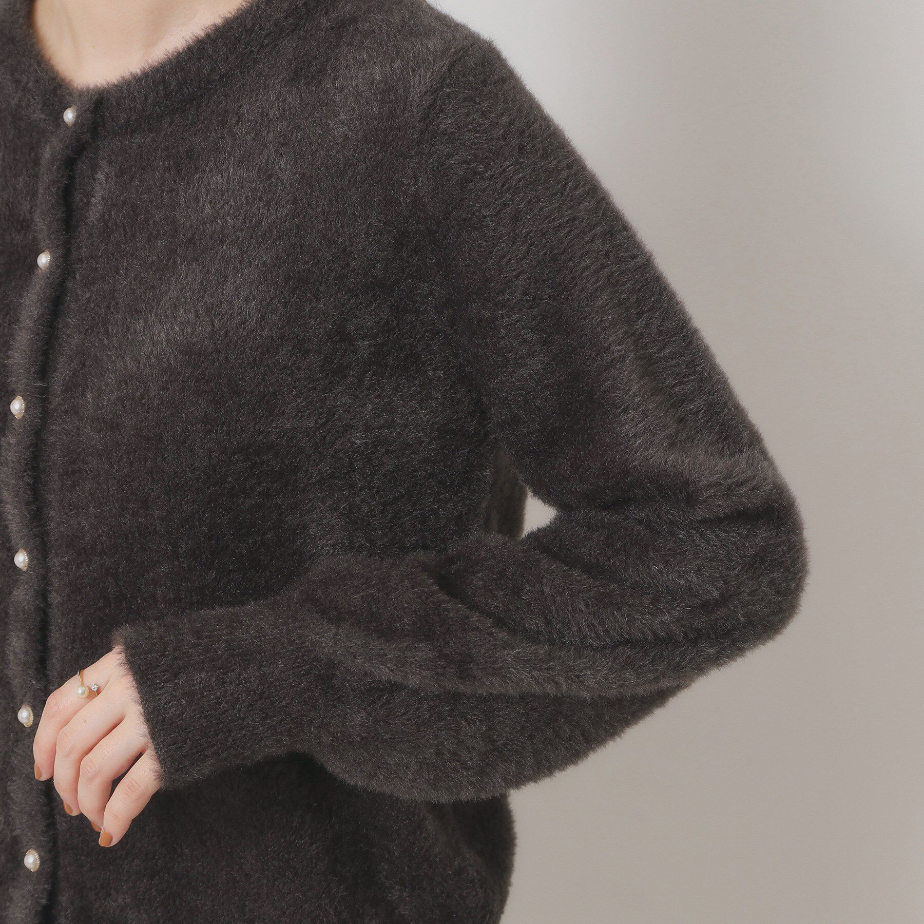 ITS&rsquo;DEMO「【手洗い可】フェザーヤーンクルーカーディガン」|カーディガン|