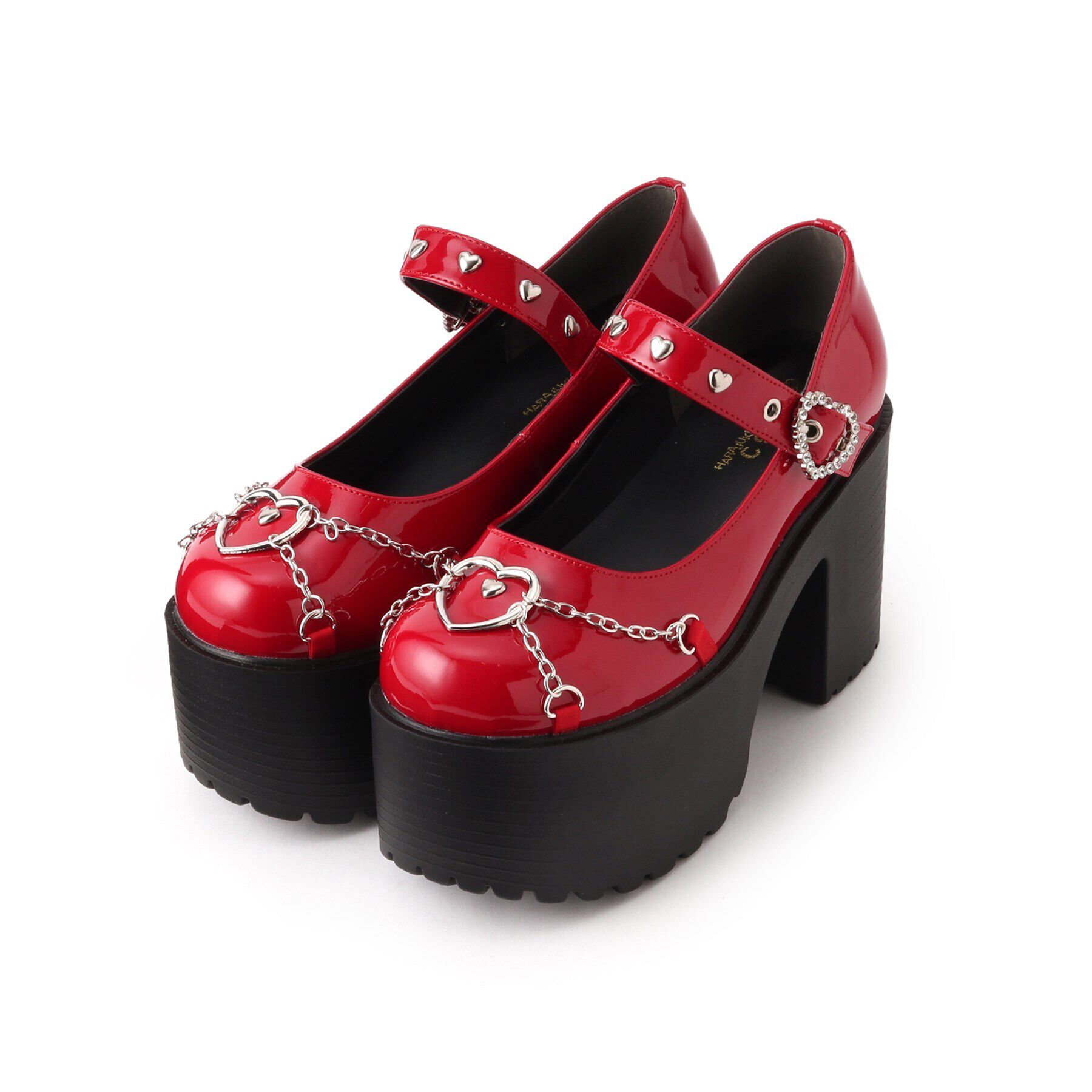 csT&P「厚底ハート付きチェーンパンプス 24SS」|パンプス|ﾚｯﾄﾞ(262)