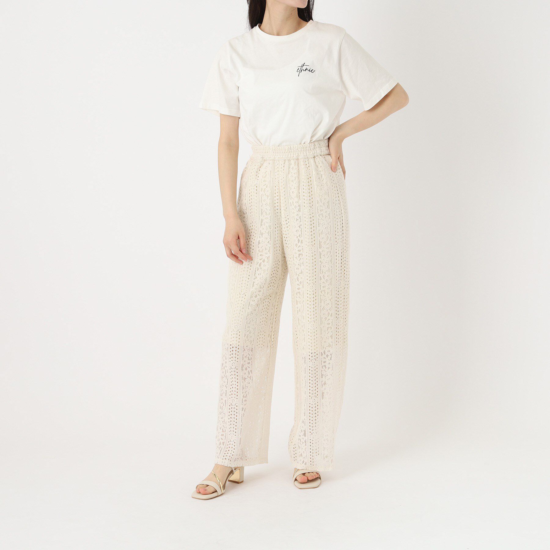 ESPERANZA「ゴールドラインプレートヒールミュール」|サンダル|