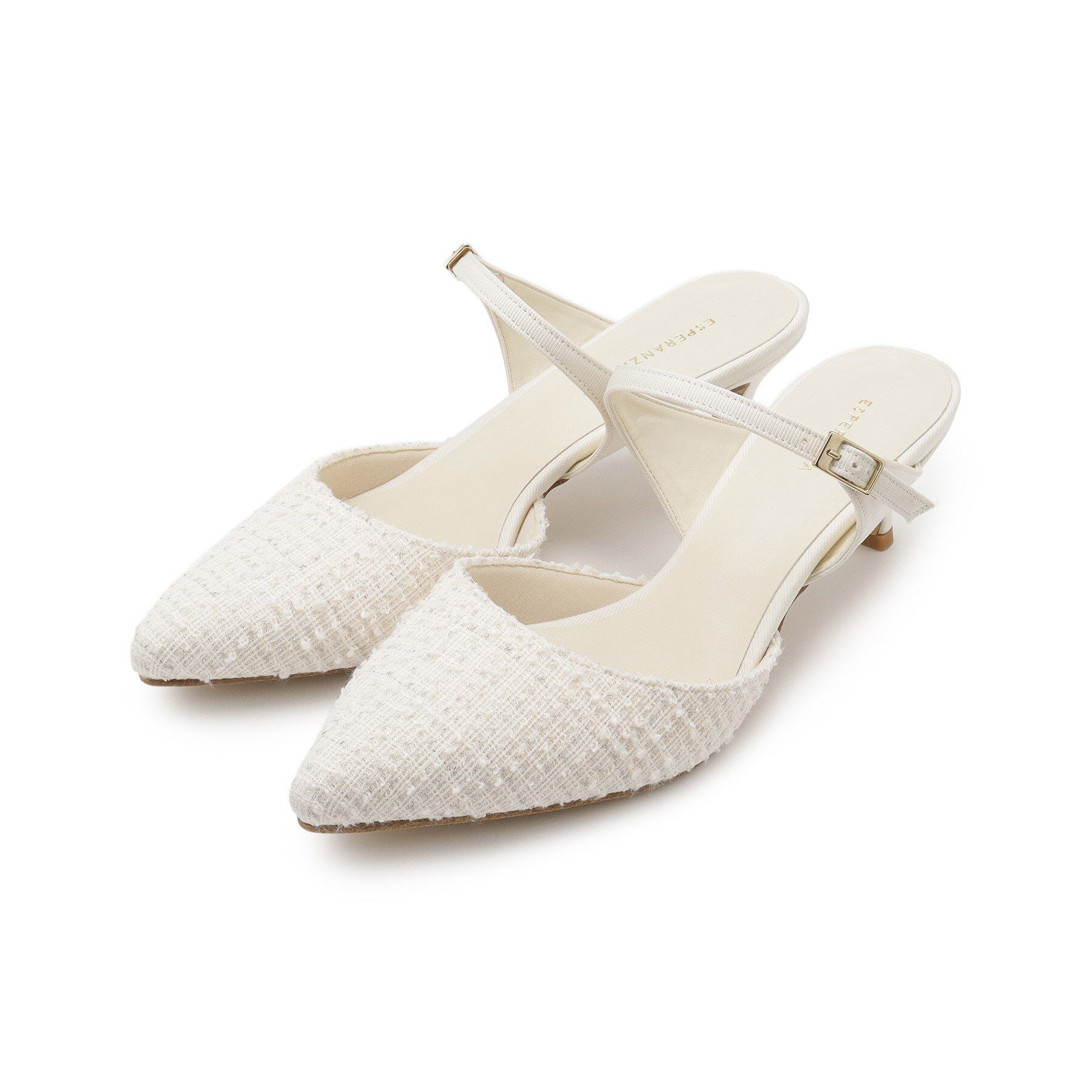 ESPERANZA「ポインテッドツイードミュール」|サンダル|