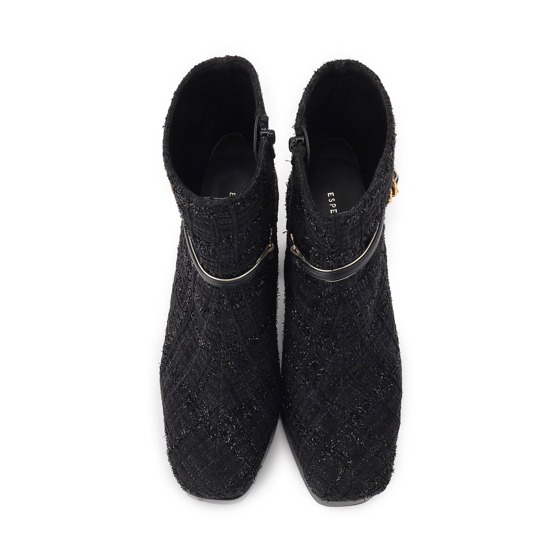 ESPERANZA「【EC先行販売】スクエアツイードショートブーツ」|ショートブーツ|