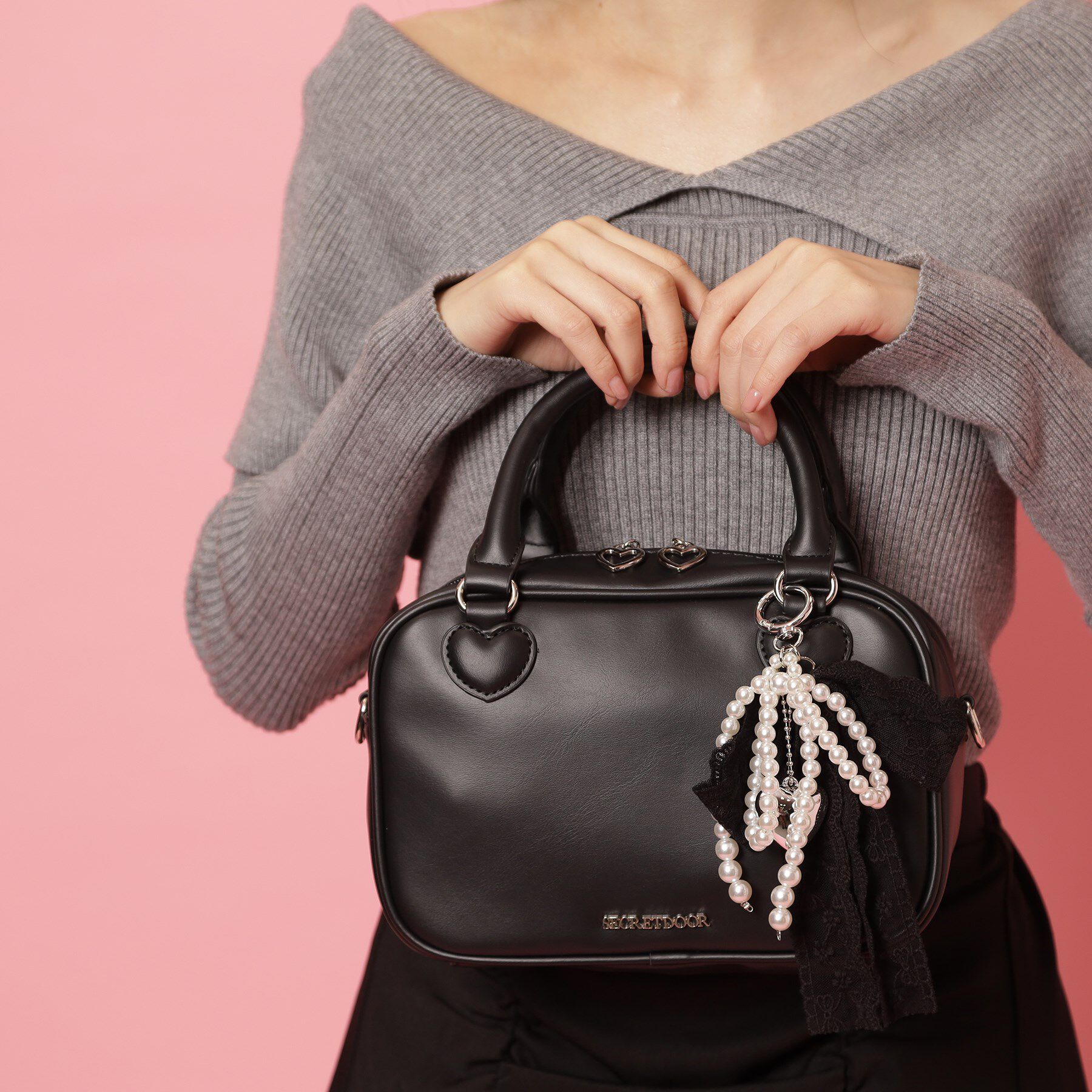 Ober Tashe「2WAYチャームボストンバッグ」|ボストンバッグ|ブラック(019)