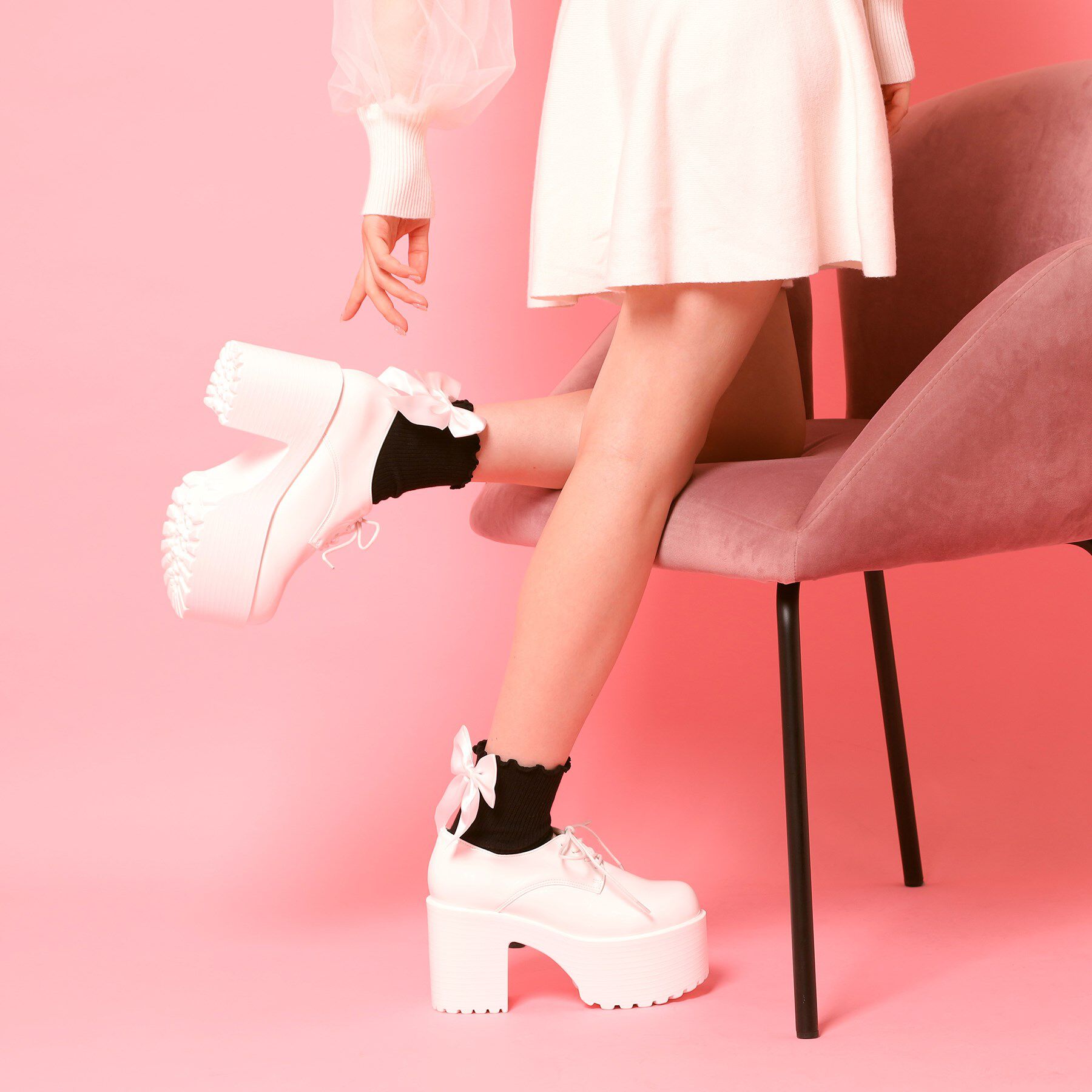 csT&P「厚底レースアップマニッシュパンプス」|パンプス|