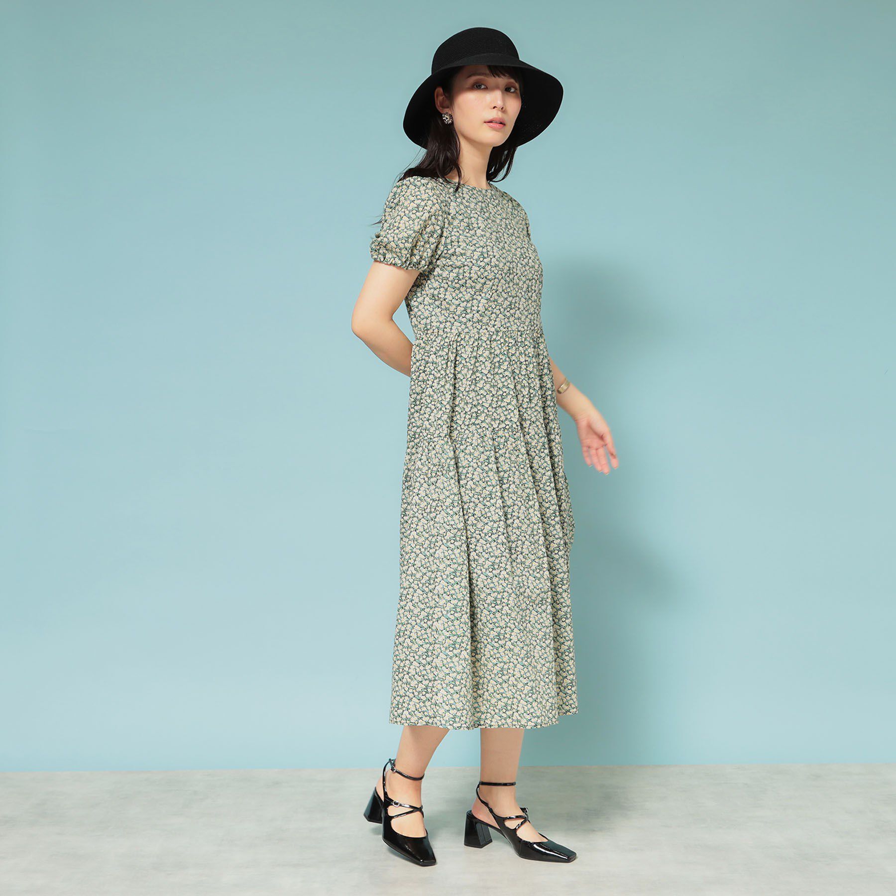 SunaUna「【Web限定カラー／リバティプリント】パフスリーブワンピース」|ワンピース|