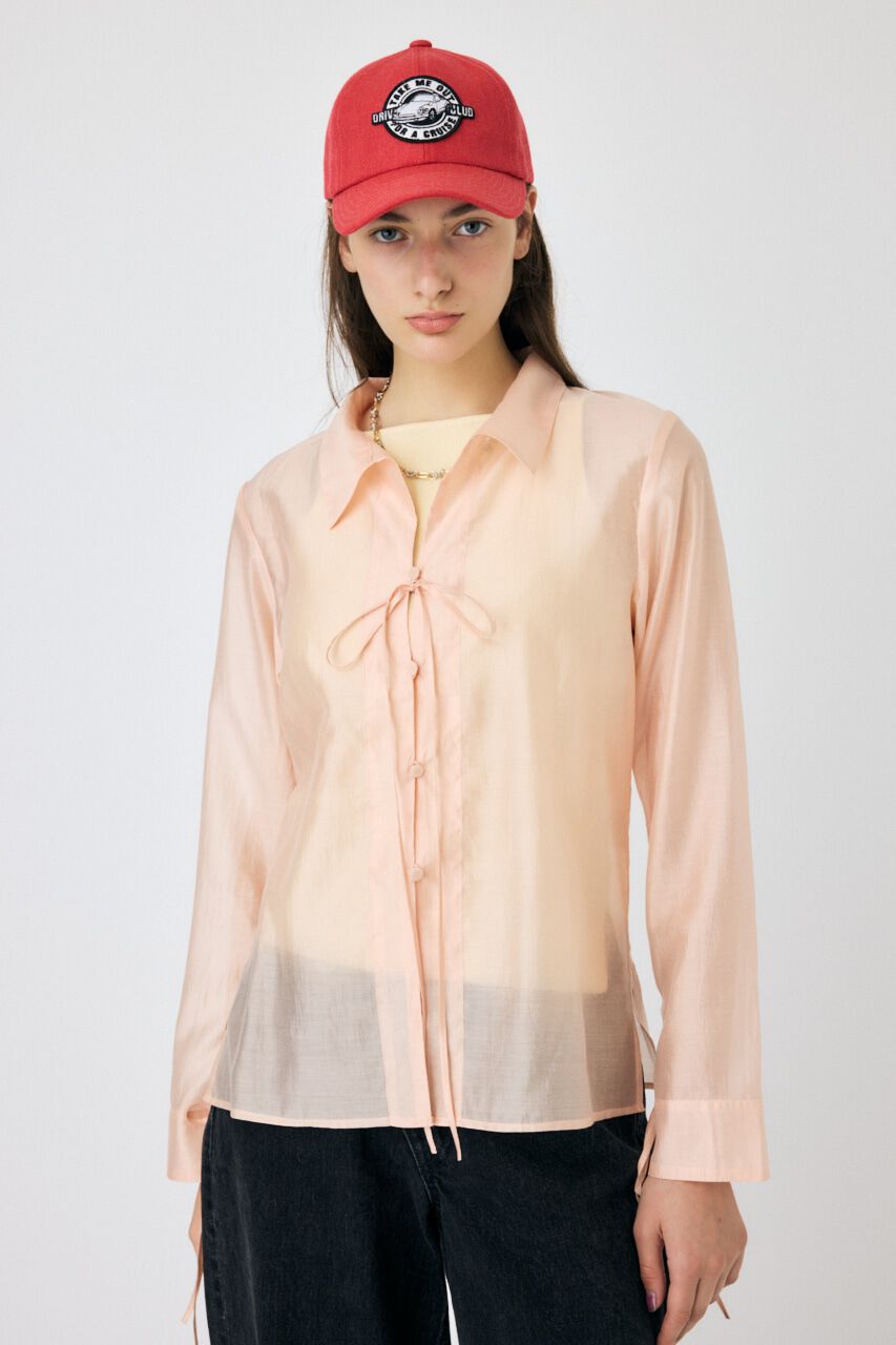MOUSSY「RIBBON シアーシャツ」|シャツ・ブラウス|