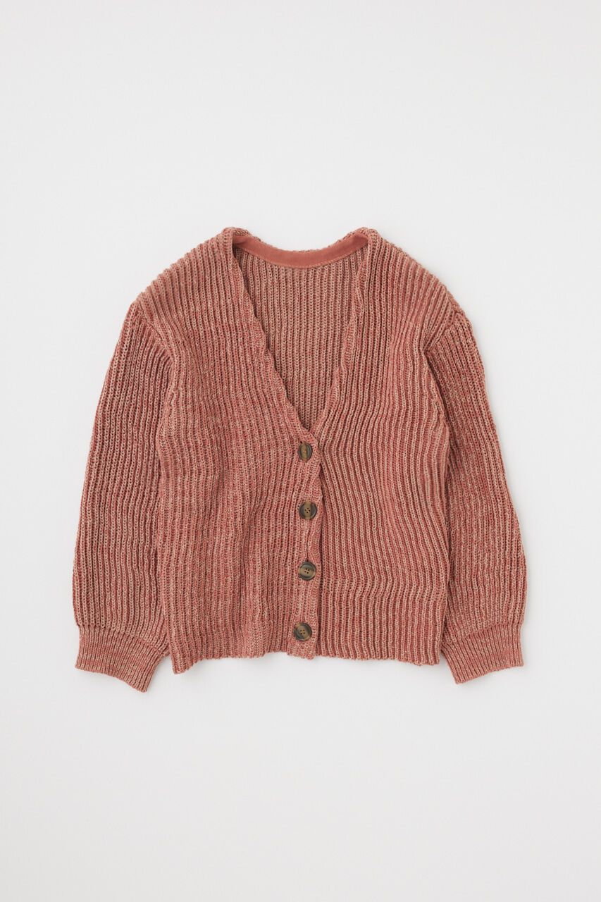 MOUSSY「メランジニットカーディガン　コットン&times;リサイクルポリエステル混」|カーディガン|