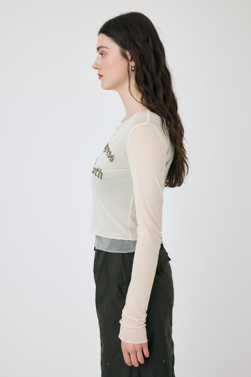 MOUSSY「SHEER LAYERED ロングスリーブTシャツ」|Tシャツ・カットソー|
