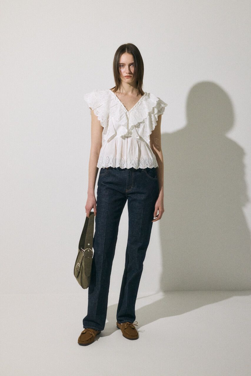 MOUSSY「MVS CENTER PRESS ストレートデニム」|デニム|