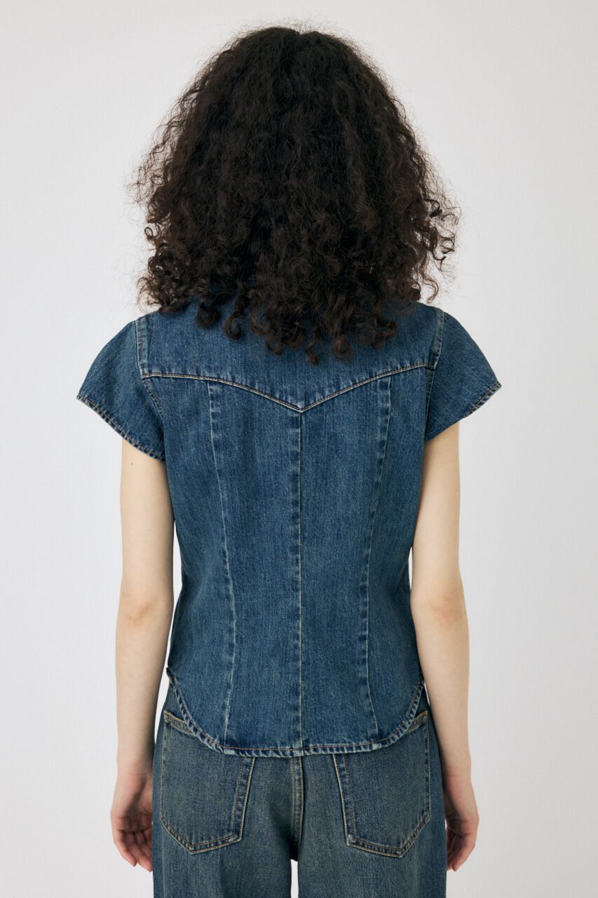 MOUSSY「CAP SLEEVE デニムシャツ」|シャツ・ブラウス|