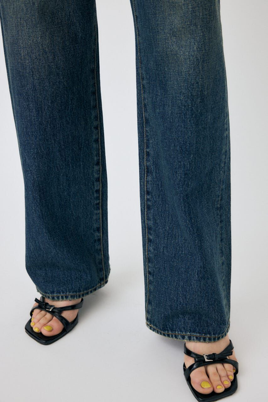 MOUSSY「CUT OUT LOOSE ストレートデニム」|デニム|