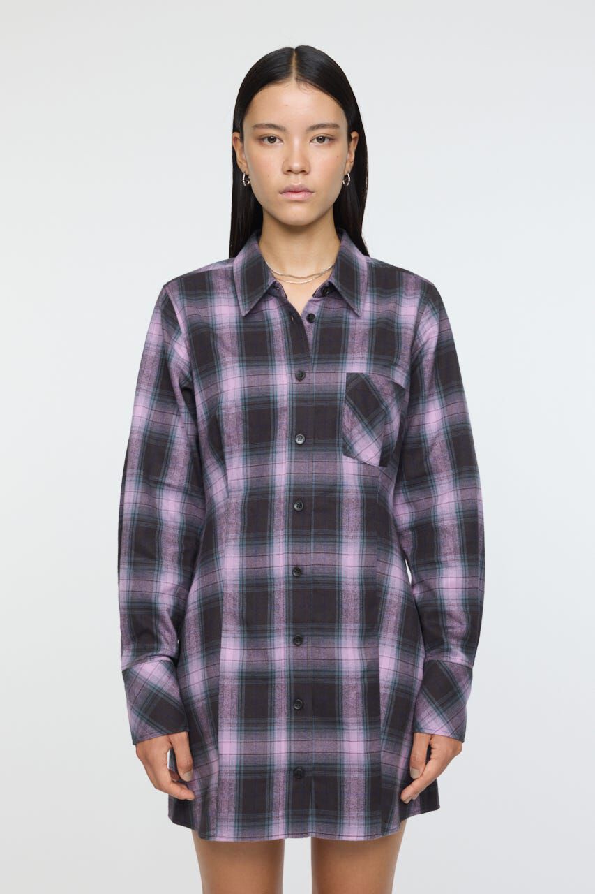 MOUSSY「CHECK SHIRT ドレス」|ワンピース|