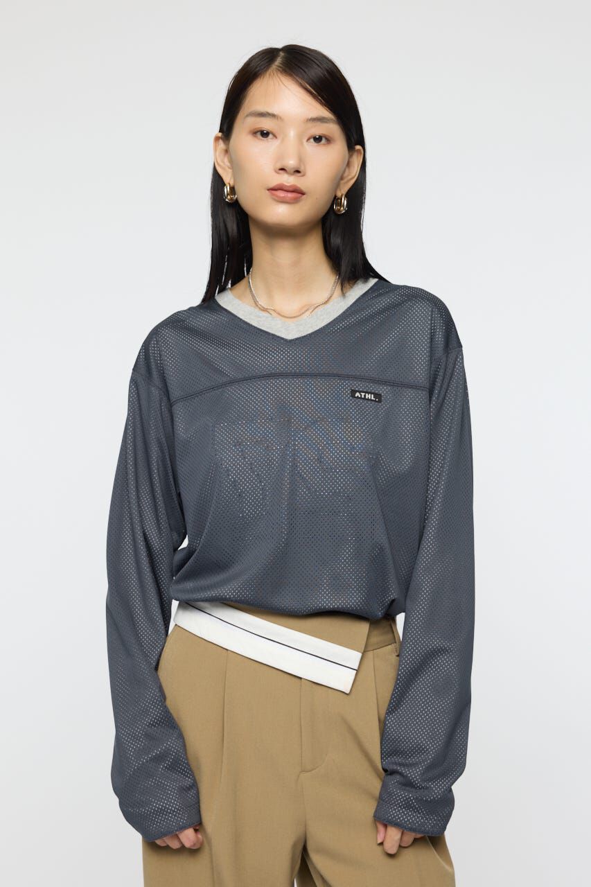 MOUSSY「REVERSIBLE MESH L/S TSJ」|Tシャツ・カットソー|GRY