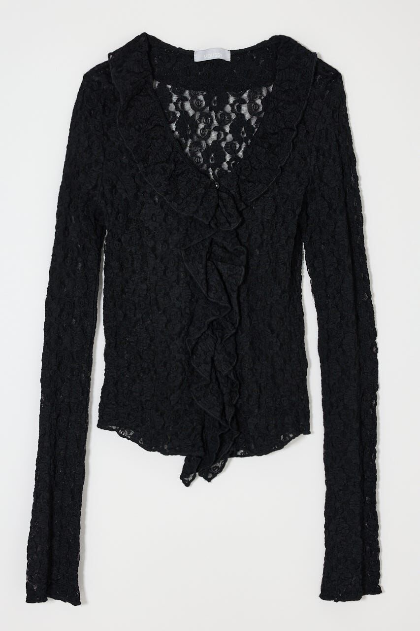 MOUSSY「LACE RUFFLE トップス」|Tシャツ・カットソー|BLK