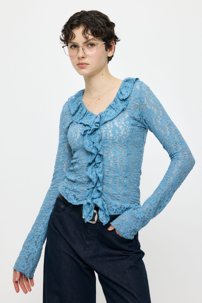 MOUSSY「LACE RUFFLE トップス」|Tシャツ・カットソー|