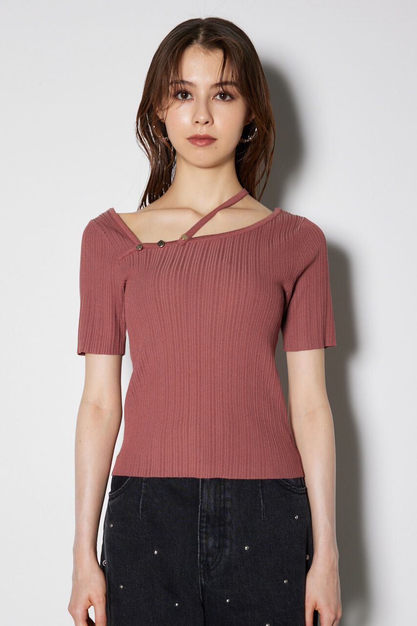 rienda「2WAYアシンメトリーニットトップス」|ニット・セーター|