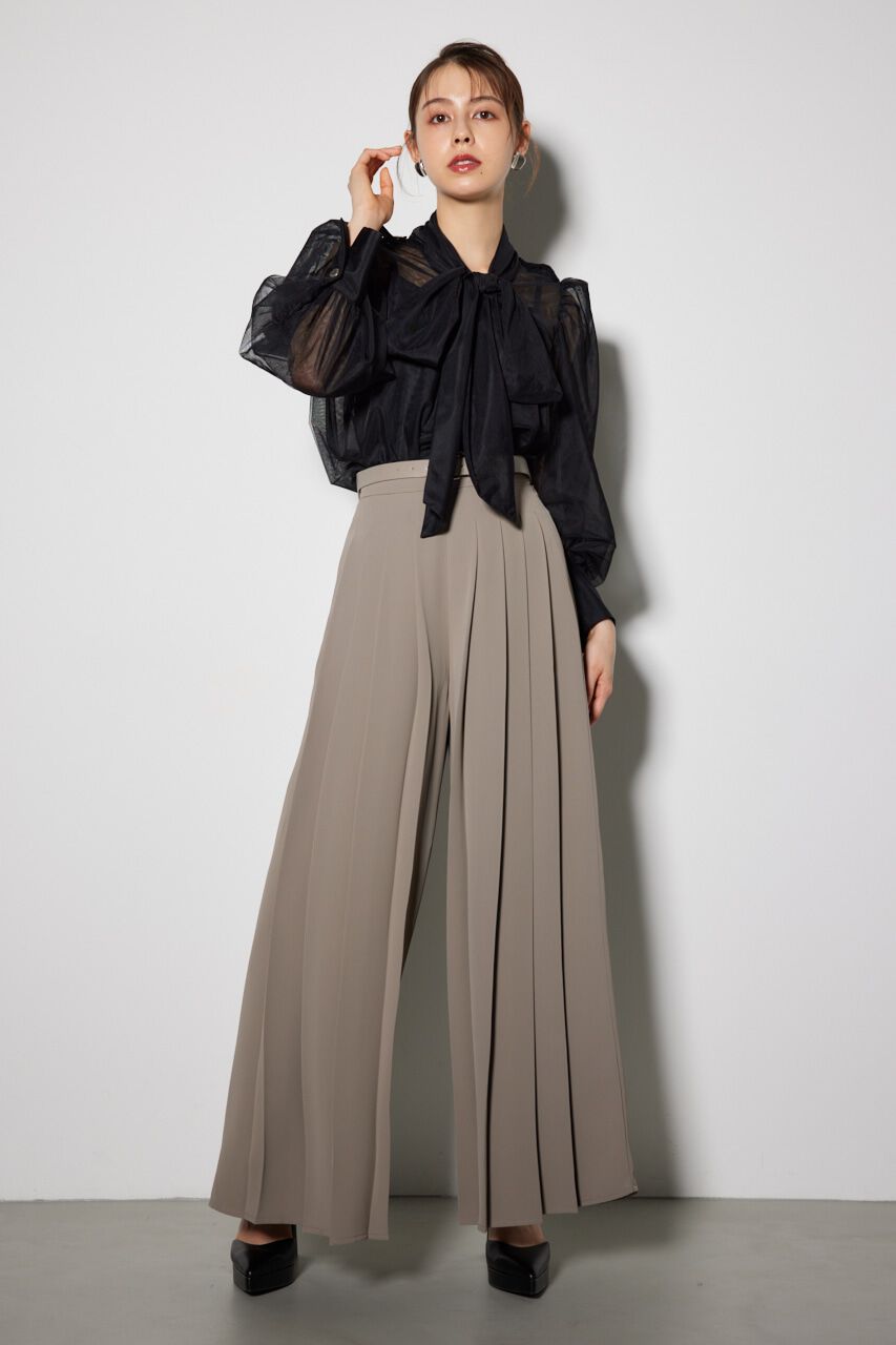 rienda「チュールボウタイネックトップス」|シャツ・ブラウス|