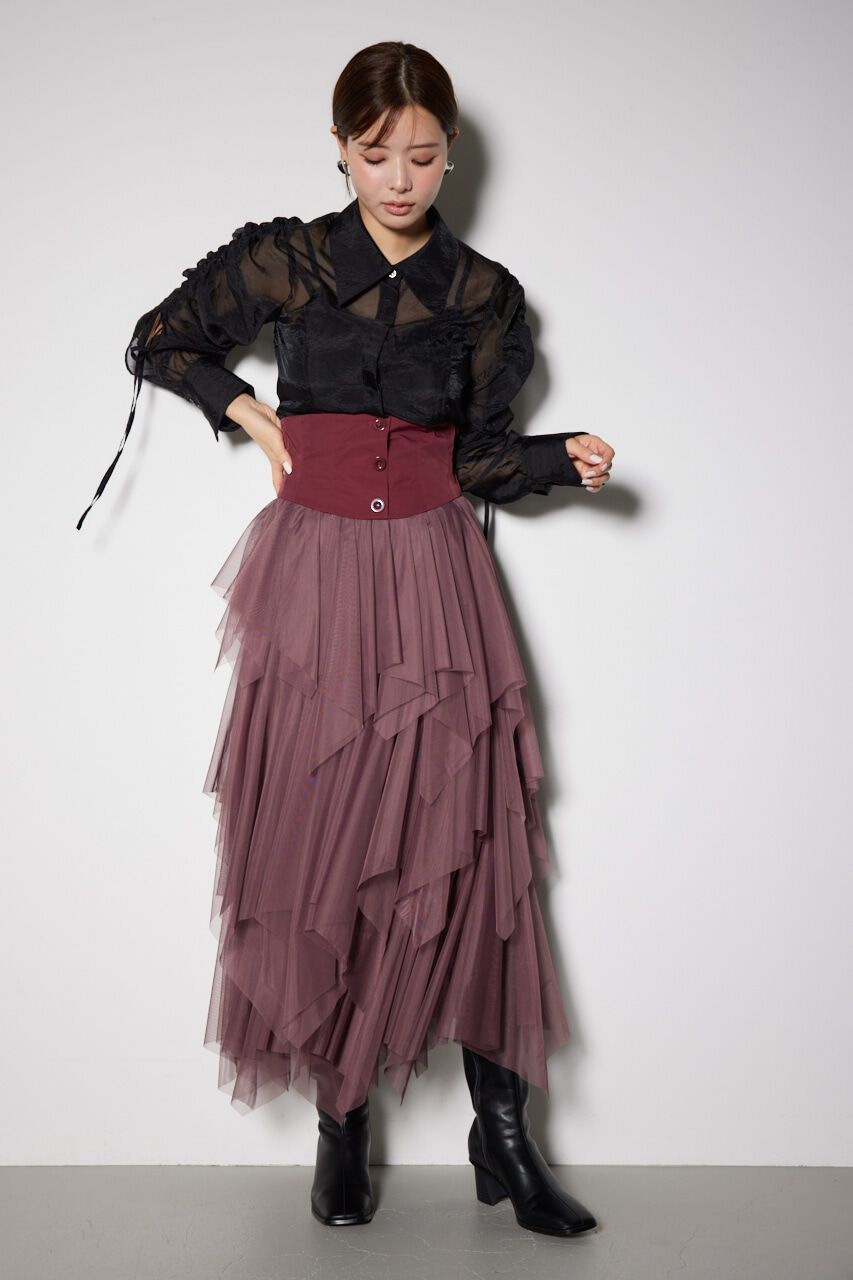 rienda「ショルダードロストリボンブラウス」|シャツ・ブラウス|