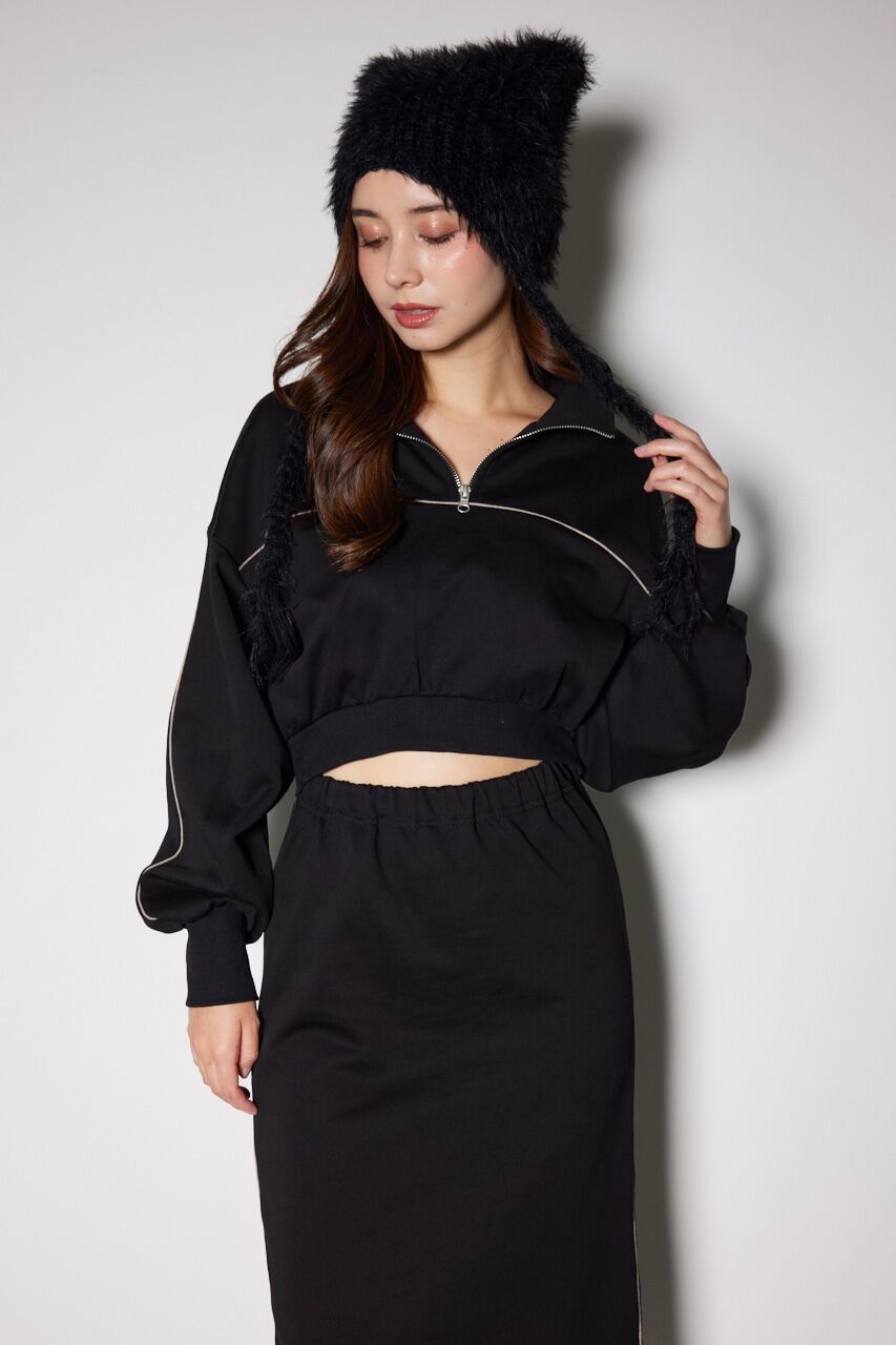 rienda「ハーフジップトラックスウェットタイトワンピース」|ワンピース|