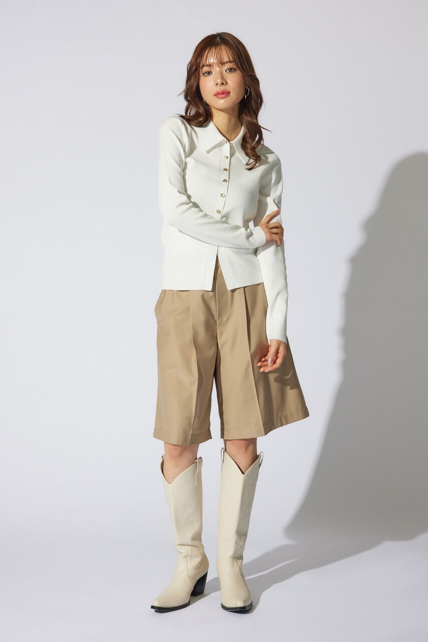 rienda「刺繍ロゴニットカーディガントップス」|ニット・セーター|