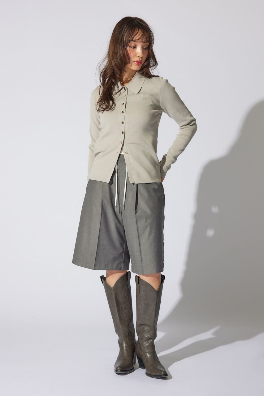 rienda「刺繍ロゴニットカーディガントップス」|ニット・セーター|