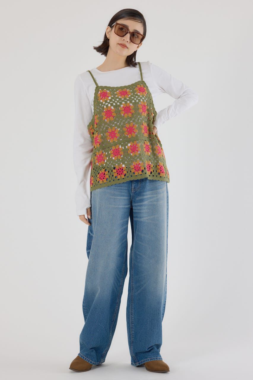 RODEO CROWNS「FLOWERクロシェキャミソール」|キャミソール|