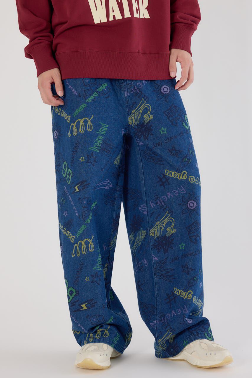 RODEO CROWNS「グラフィティーワイドデニムパンツ」|デニム|