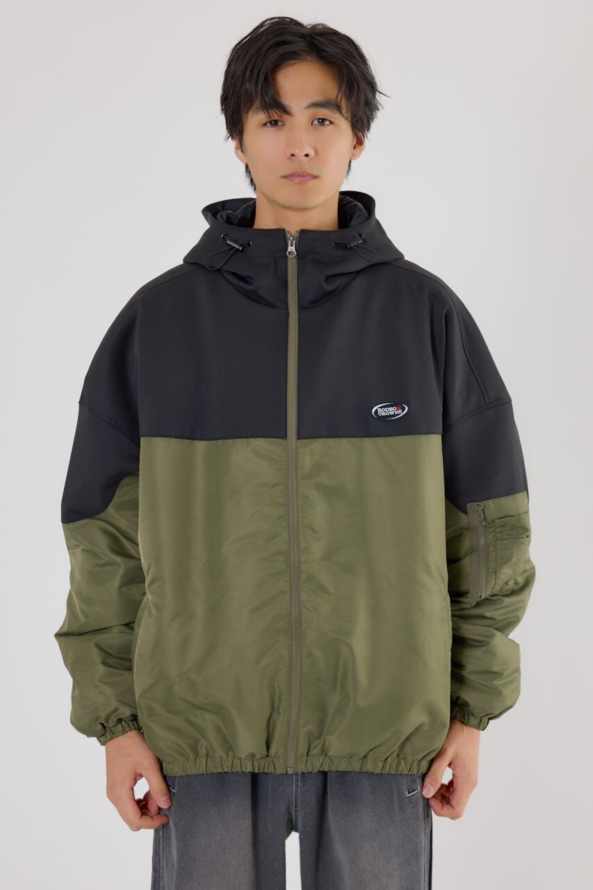 RODEO CROWNS「バイカラーフーデッドブルゾン」|ブルゾン・スタジャン|