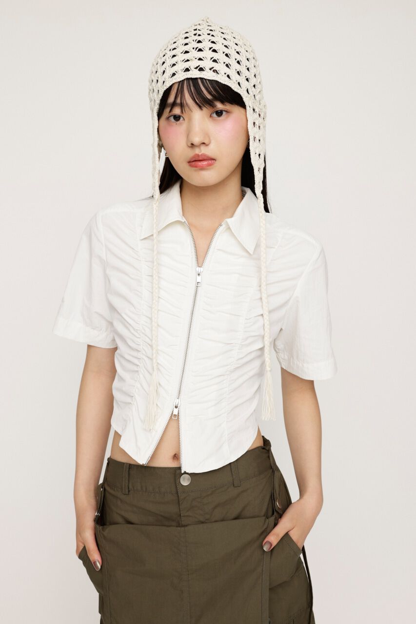 SLY「FRONT ZIP BACK OPEN ブラウス」|シャツ・ブラウス|