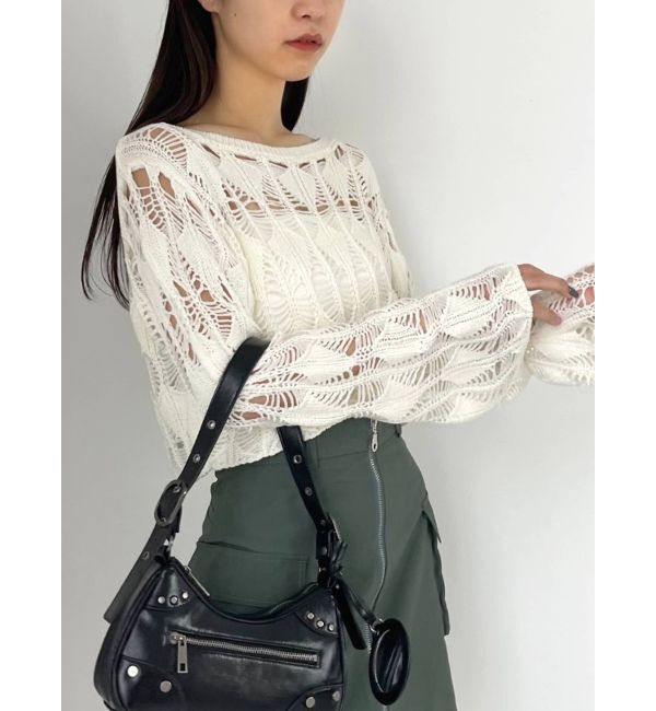 EMODA「クロシェダイヤモンドショートニット」|ニット・セーター|