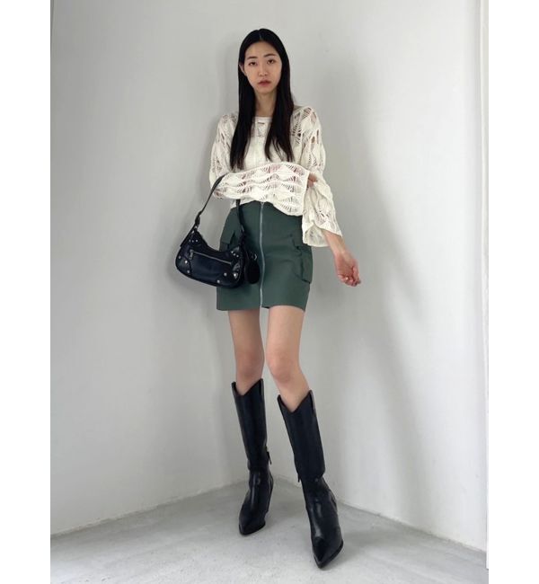 EMODA「クロシェダイヤモンドショートニット」|ニット・セーター|