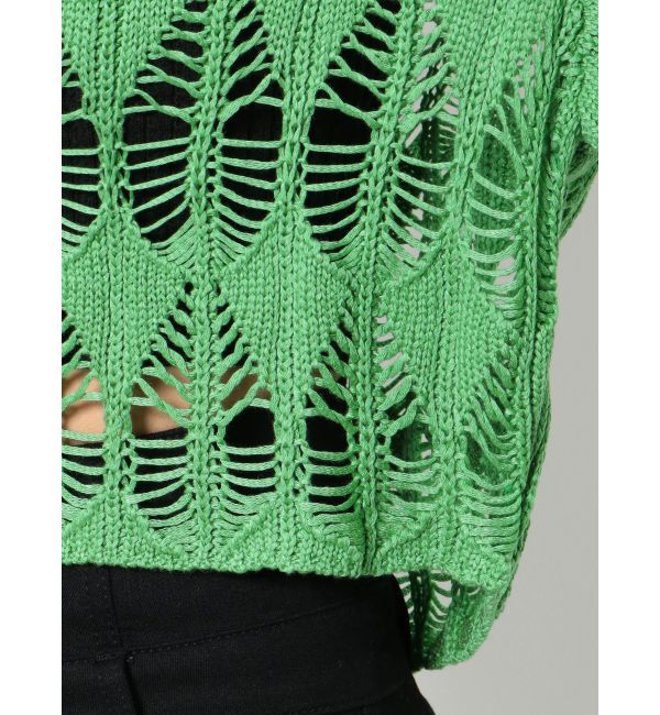 EMODA「クロシェダイヤモンドショートニット」|ニット・セーター|