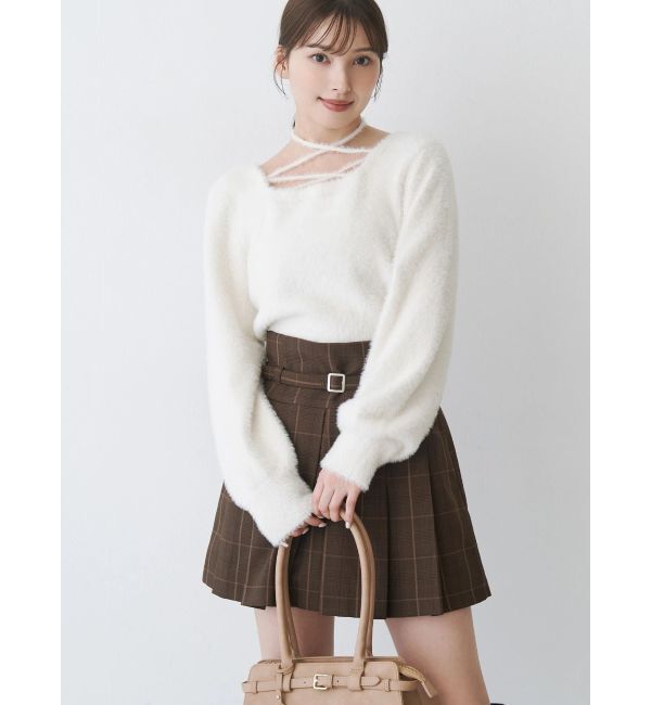 MERCURYDUO「ベルト付きチェックプリーツミニスカパン」|その他|