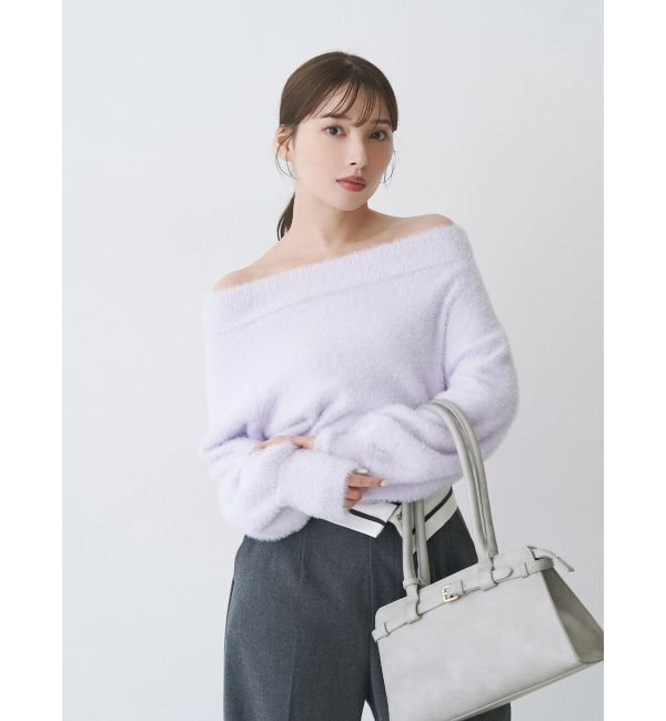 MERCURYDUO「ミニシャギーオフショルニット」|ニット・セーター|