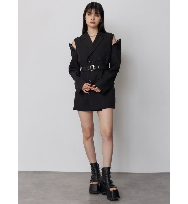 MURUA「ジャケットライクZIPミニワンピース」|ワンピース|
