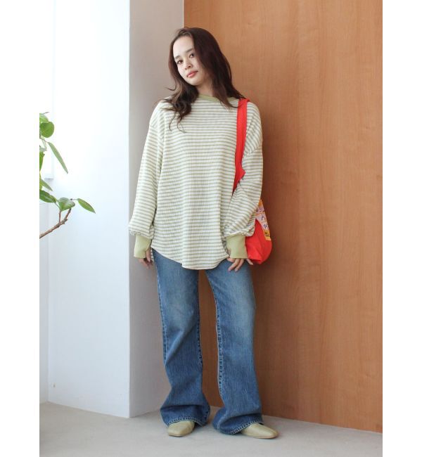 Ungrid「【WEB限定】スリーブボリュームワッフルロングスリーブTee」|Tシャツ・カットソー|