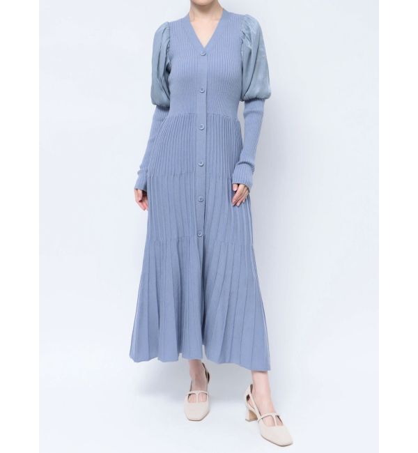 LAGUNAMOON「プリーツニットコンビワンピース」|ワンピース|